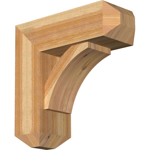 Ekena Millwork Thorton Craftsman Rough Sawn Bracket w/ Offset Brace, Western Red Cedar, 8"W x 22"D x 22"H BKT0806X22X22THR04RWR - main